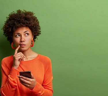 Lady thinks something over