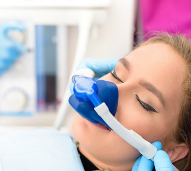 Lady receives nitrous oxide